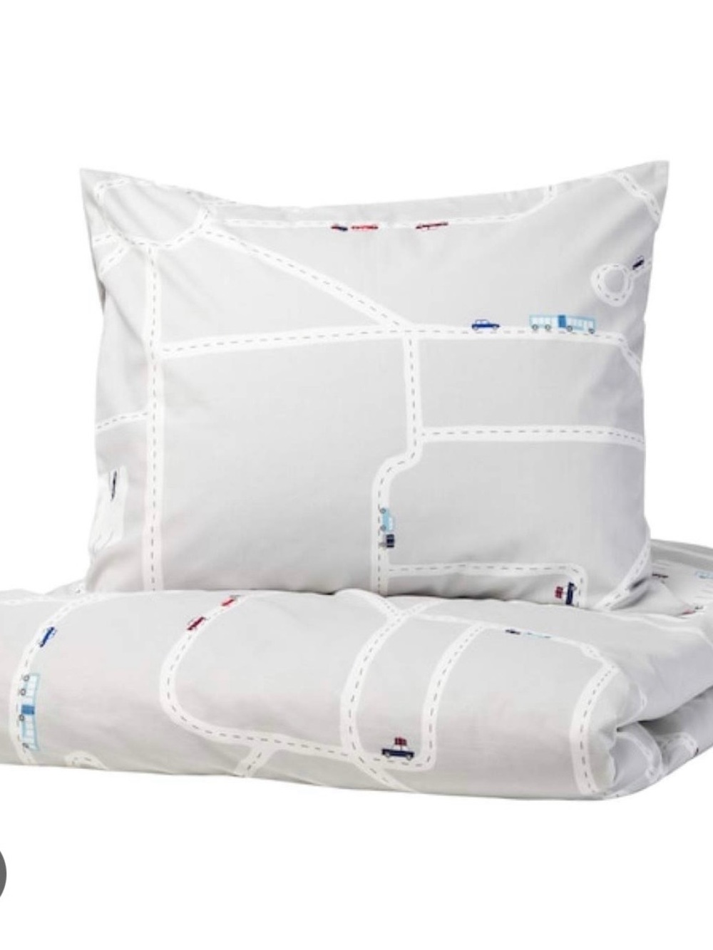 Set of two IKEA Upptag Kids Road Map Duvet Cover & Pillowcase Set - size: TWIN